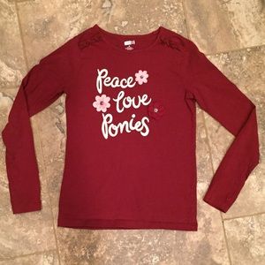 Crazy 8 Girls size XL long sleeve maroon top